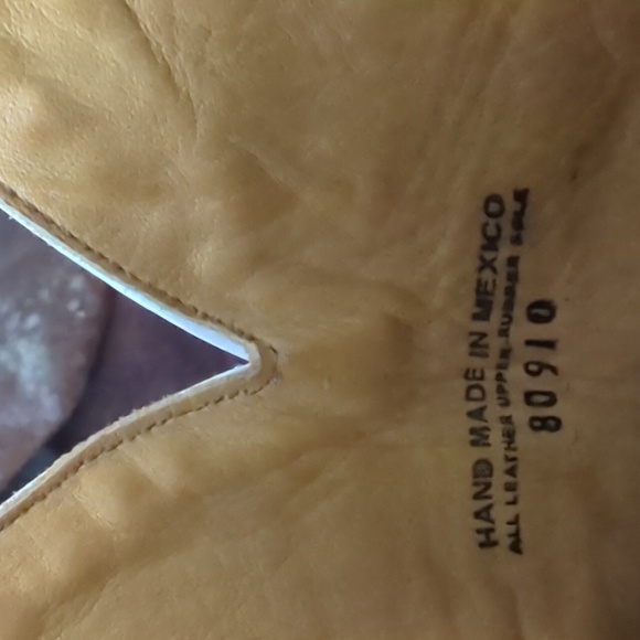 TIN HAUL "Man Eater" shark distressed leather cowgirl boots square toe sz 9.5 - Picture 16 of 16